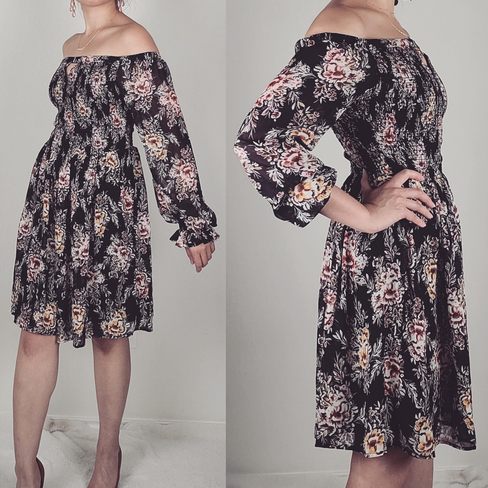 Xhilaration Off Shoulder floral Dress Small
